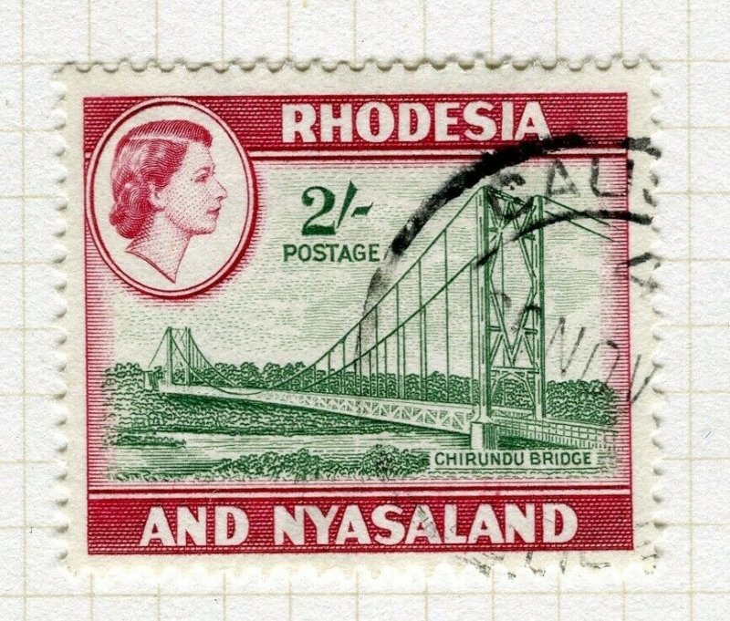 RHODESIA; & NYASALAND 1959 early QEII issue fine used 2s. value