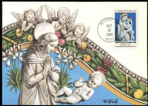 FDC scott 2165 Fleetwood Maximum Card 1985 Christmas Madonna religion