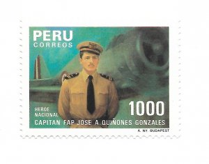 PERU 1985 J. A QUINONES GONZALEZ AVIATION AIR FORCE CAPTAIN MINT SC 843 MI 1296