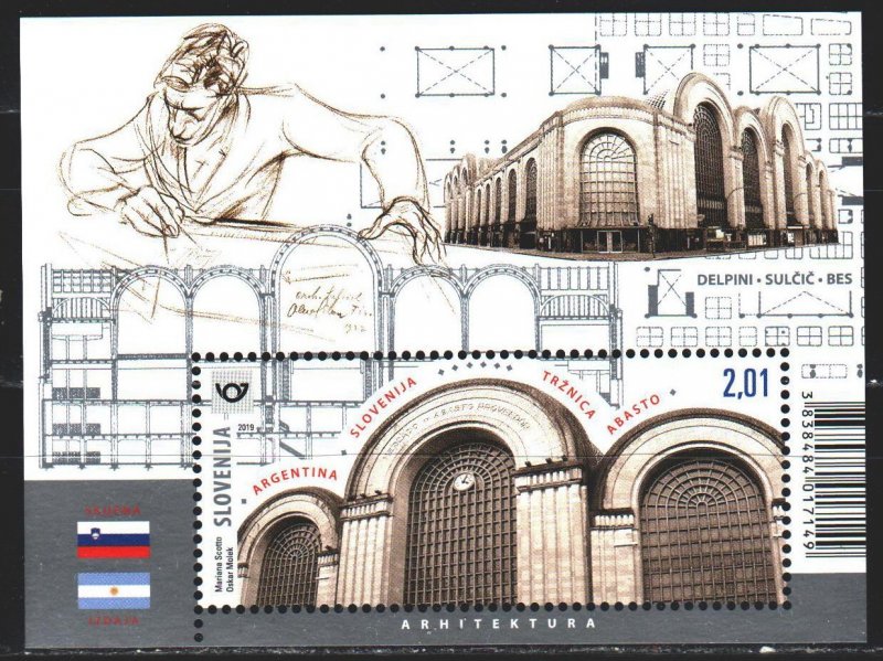 Slovenia. 2019. bl 121. Market in Buenos Aires. MNH.