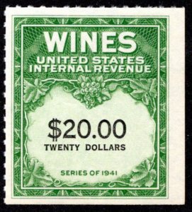 Scott RE181 - $20 - 1949 Wines - MNH - F - NGAI - USA Revenue