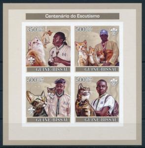 [96503] Guinea Bissau 2007 Scouting Pets Cats Imperf. Sheet MNH