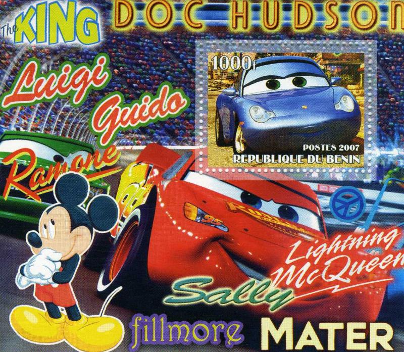 Benin 2007 Disney Lightning Mc.Queen Cars s/s perforated mnh.vf