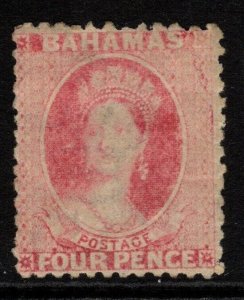 BAHAMAS SG35 1876 4d BRIGHT ROSE p14 MTD MINT