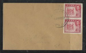 FIJI ISLANDS COVER (PP0305B) 1949 KGVI 8D ARMS 0R ON LOCAL SUVA COVER 