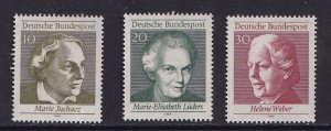 Germany  #1007a-c  MNH  1969   women`s suffrage