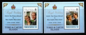 TURKS & CAICOS IS. SGMS1544 1999 ROYAL WEDDING MNH