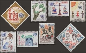 Monaco 528-535 (mh set of 8) UN Children’s Charter (1963)