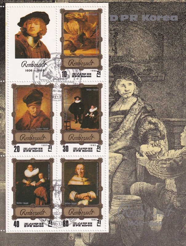 SA Korea 1983 Paintings by Rembrandt used Souvenir Sheet