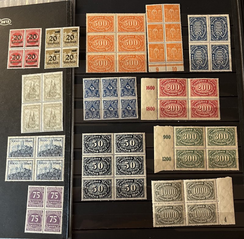 Germany- 13 MNH Early Blocks