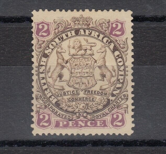 BSAC Rhodesia 1896 2d Yellow Brown SG30 MLH J6790