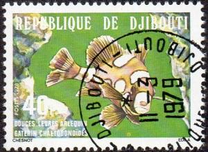 Djibouti 484 - Cto - 40fr Harlequinfish (1978) (cv $0.85)