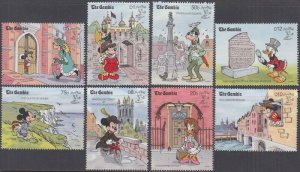 GAMBIA # 1004-11 DISNEY STAMPS CELEBRATING LONDON's INT'L STAMP EXHIBITION