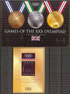 Tuvalu 2012 Olympics Games London Medals sheet + S/S Imperf. MNH