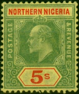 Northern Nigeria 1911 5s Green & Red-Yellow SG38 Fine MM