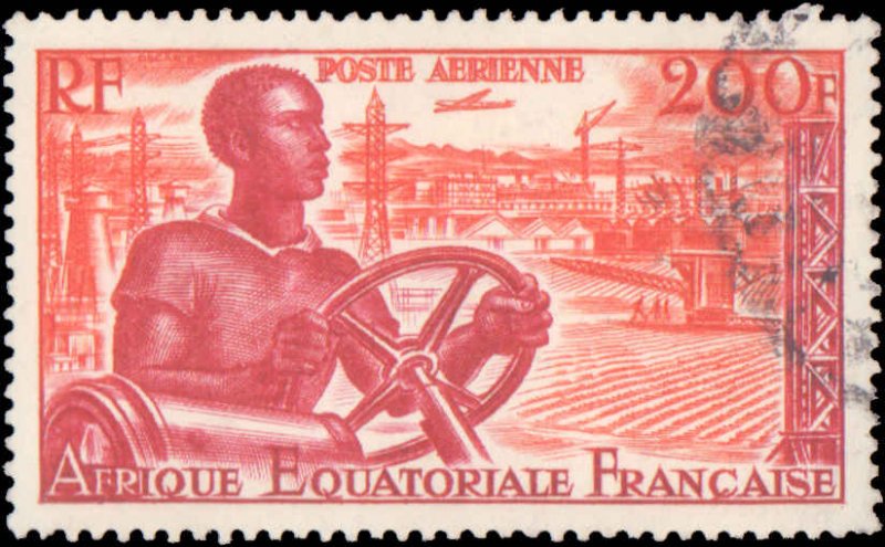 French Equatorial Africa #C39-C41, Complete Set(3), 1955, Used