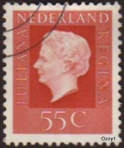 Netherlands 1976 Sc#542 SG#1073bc 55c Carmine Queen Juliana Used