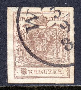 Austria - Scott #4b - Used - Thin UL corner - SCV $8.25