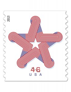 2013 46c Patriotic Star, Red, White & Blue, Coil Scott 4749 Mint F/VF NH