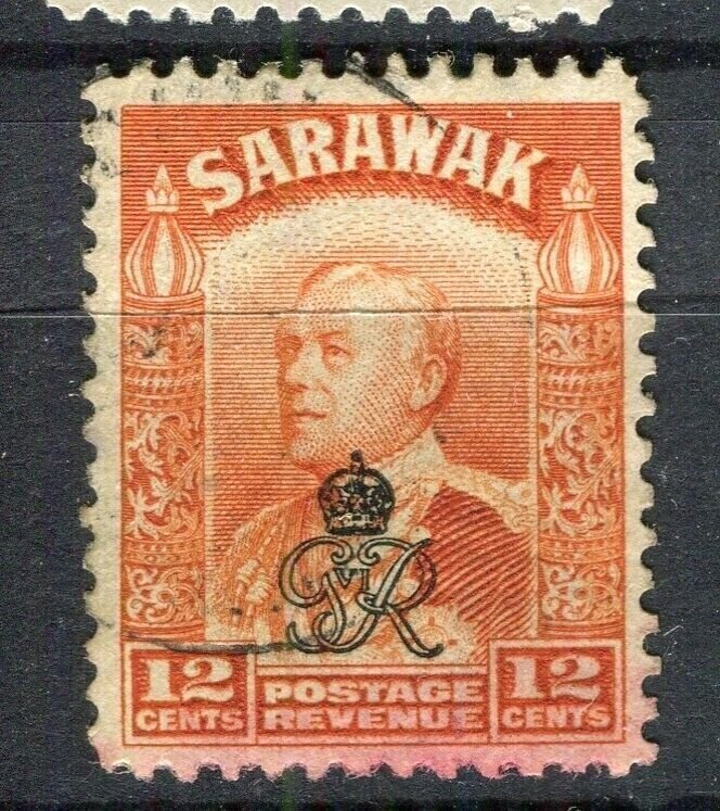 SARAWAK; 1947 early Brooke Crown Colony issue fine used 12c. value