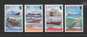 FALKLANDS #1201-4  MARINE LIFE MNH