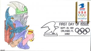 #2539 Olympic Rings Kribbs FDC