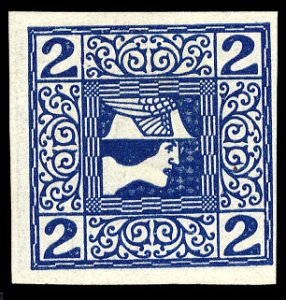 Austria, Newspaper Stamps #P15var, 1908 2h dark blue, printed on both sides, ...