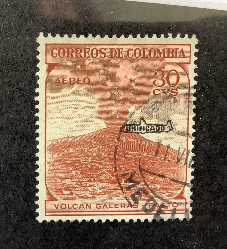 Colombia 1959 Scott C338 used - 30c, Galeras Volcano