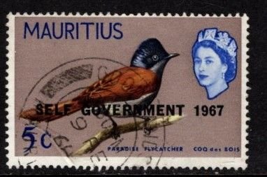 Mauritius - #309 Birds Overprint  -  Used