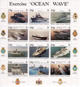 British Indian Ocean Territory 1997 Sc#196 OCEAN  WAVE '97 Ships Sheet (12) MNH