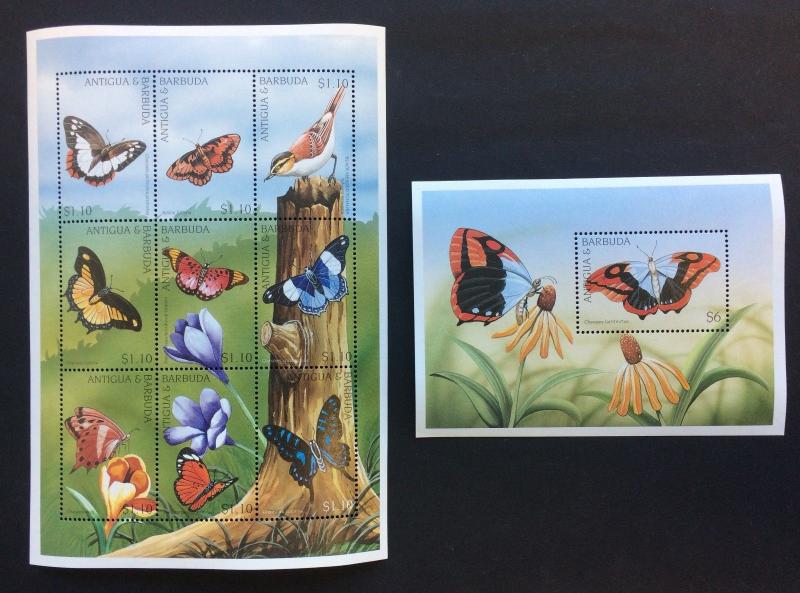 Antigua Barbuda 1997**klb.2475/83, Bl. 360. Butterfly  MNH [3;70]