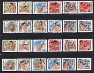 Greece 1986 Greek Gods Perf + Part Perf Sets of 12 MNH #1546-57, 1546a-57a