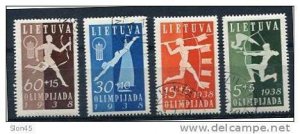 Lithuania 1938 Sc B43-6 MI 417-0 Used. Sport. CV 60.00 euro.