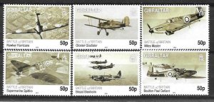 2010  GIBRALTAR  -  SG. 1348 / 1353  -  BATTLE OF BRITAIN   -  MNH