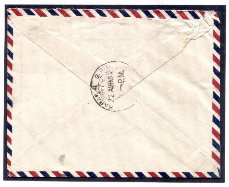 U141b 1952 India *SUNDAY POSTING DETAINED* Calcutta Explanatory Cover Pakistan