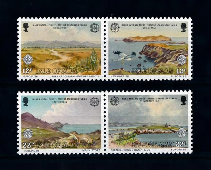 [71402] Isle of Man 1986 National Trust Grasshopper Bird 2 Pairs MNH