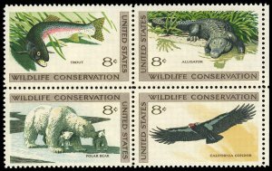 US Sc 1427-30 VF/MNH Se Tenant Block - 1971 8¢ Wildlife Conservation- P.O. Fresh