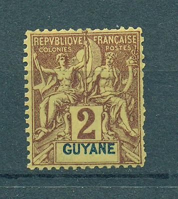 French Guiana sc# 33 mlh cat value $1.25