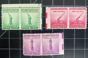 US Stamps-SC# 899 - 901 - MNH 899 GD - Imperforate Pairs - SCV - $92.50