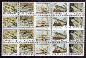 Yugoslavia 1990 Fish Block of 4 Strips MNH #2035