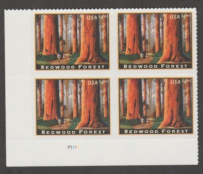 U.S. Scott #4378 Redwood Forest Stamp - Mint NH Plate Block