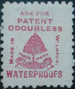 New Zealand 1893 One Penny with Patent Odourless in Brown Red ad SG 218h used