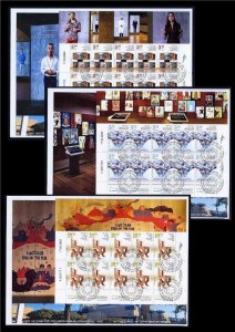 ISRAEL 2023 ANU MUSEUM OF THE JEWISH POPLE 3 SHEETS 10 STAMPS FDC