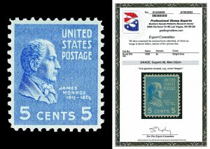 Scott 810 1938 5c Presidential Issue Mint Graded Superb 98 NH with PSE CERT