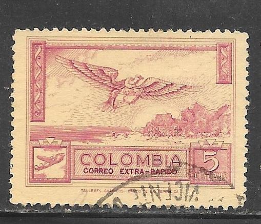 Columbia C254: 5c Condor Carrying Shield, used, F-VF