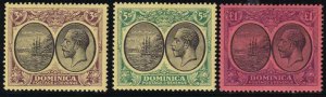 Dominica 1923 SC 83-85 MLH Set 
