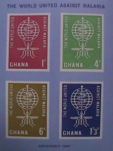 1962-GHANA-THE WHO DRIVE TO ERADICATE MALARIA MINT HING IMPERF: SOUVENIR SHEET