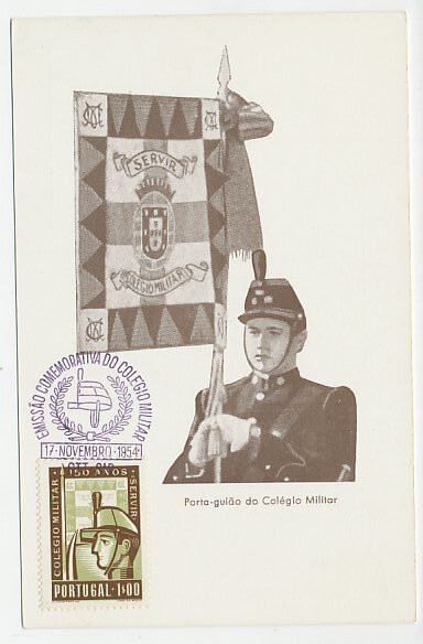 Maximum card Portugal 1954 Military school