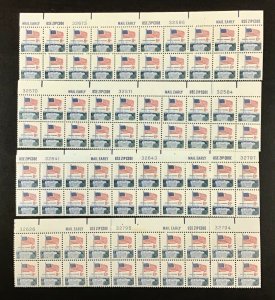 1338F  Flag & White House, Huck Press   MNH 8  c Plate Block of 20. Top plate #