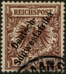 German 1898 SW Africa KEETMANSHOOP DSWA Mi10 Overprinted Deutsches Reich 104230